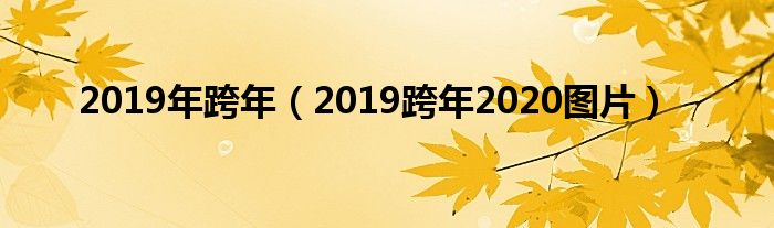 2019年跨年（2019跨年2020图片）