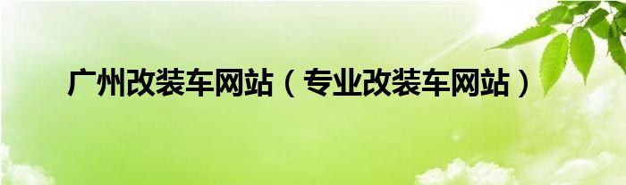 广州改装车网站（专业改装车网站）