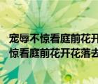 宠辱不惊看庭前花开花落 去留无意望天边云卷云舒（宠辱不惊看庭前花开花落去留无意望天空云卷云舒）