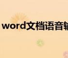 word文档语音输入（word文档文字转语音）