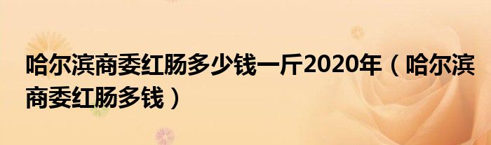 哈尔滨商委红肠多少钱一斤2020年（哈尔滨商委红肠多钱）