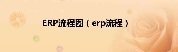 ERP流程图（erp流程）