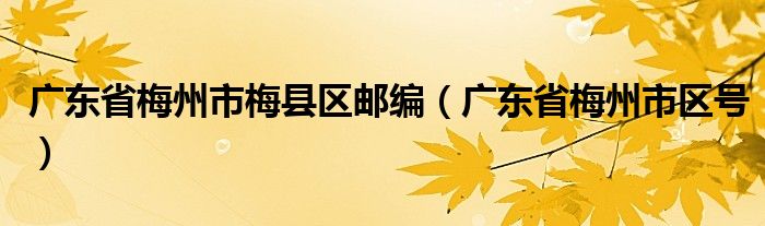 广东省梅州市梅县区邮编（广东省梅州市区号）