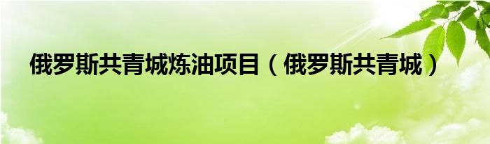 俄罗斯共青城炼油项目（俄罗斯共青城）