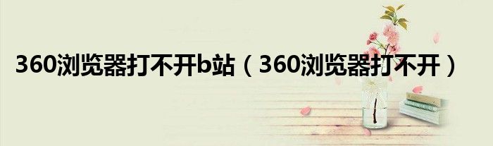 360浏览器打不开b站（360浏览器打不开）