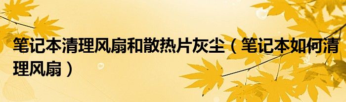 笔记本清理风扇和散热片灰尘（笔记本如何清理风扇）