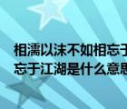 相濡以沫不如相忘于江湖这句话什么意思（相濡以沫不如相忘于江湖是什么意思）