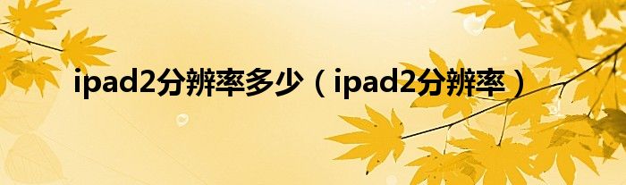 ipad2分辨率多少（ipad2分辨率）