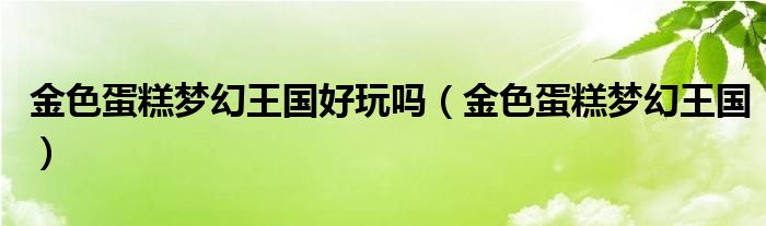 金色蛋糕梦幻王国好玩吗（金色蛋糕梦幻王国）