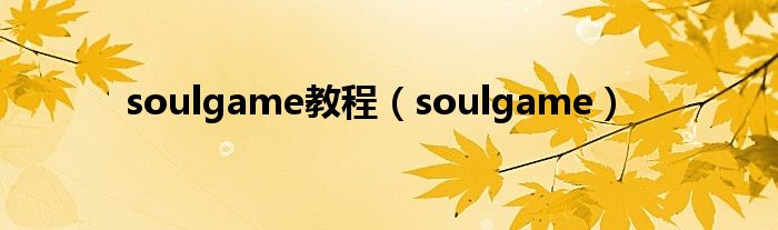 soulgame教程（soulgame）