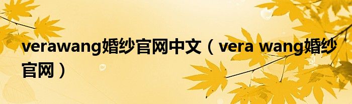 verawang婚纱官网中文（vera wang婚纱官网）