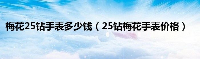 梅花25钻手表多少钱（25钻梅花手表价格）