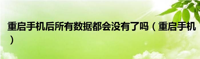 重启手机后所有数据都会没有了吗（重启手机）