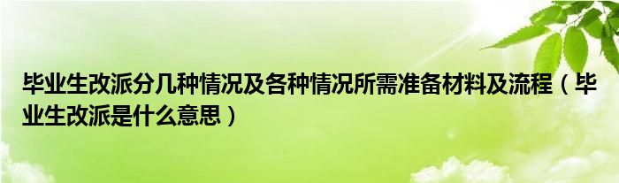 毕业生改派分几种情况及各种情况所需准备材料及流程（毕业生改派是什么意思）