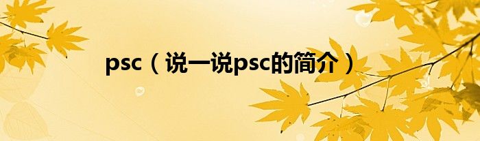 psc（说一说psc的简介）