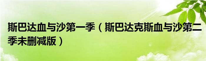 斯巴达血与沙第一季（斯巴达克斯血与沙第二季未删减版）