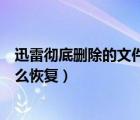 迅雷彻底删除的文件怎么恢复正常（迅雷彻底删除的文件怎么恢复）