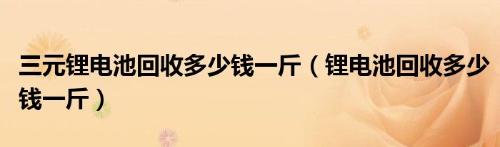 三元锂电池回收多少钱一斤（锂电池回收多少钱一斤）