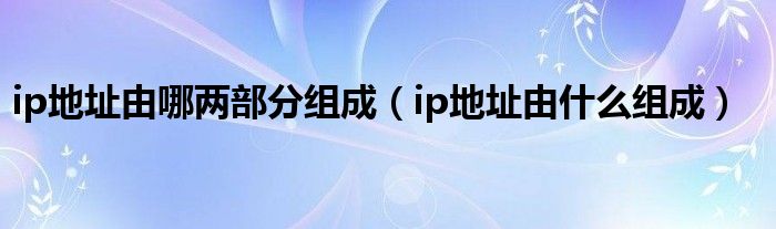 ip地址由哪两部分组成（ip地址由什么组成）