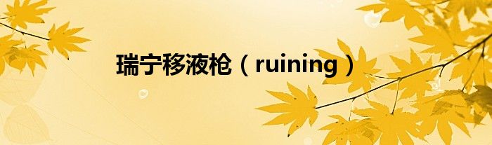 瑞宁移液枪（ruining）