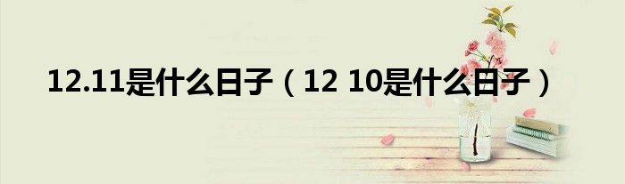 12.11是什么日子（12 10是什么日子）