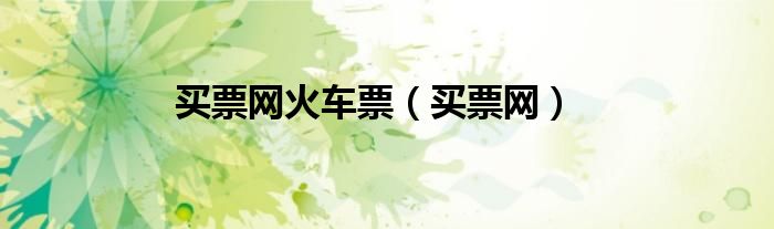 买票网火车票（买票网）