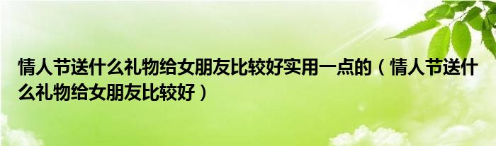 情人节送什么礼物给女朋友比较好实用一点的（情人节送什么礼物给女朋友比较好）