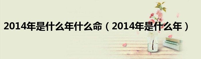 2014年是什么年什么命（2014年是什么年）