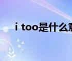 i too是什么意思（too to是什么意思）