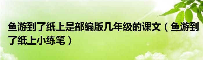 鱼游到了纸上是部编版几年级的课文（鱼游到了纸上小练笔）