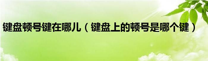 键盘顿号键在哪儿（键盘上的顿号是哪个键）