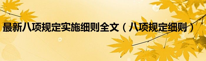 最新八项规定实施细则全文（八项规定细则）