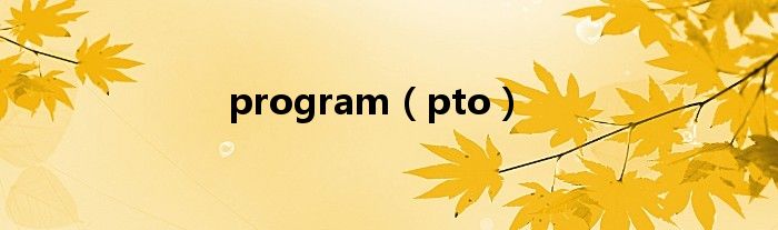 program（pto）