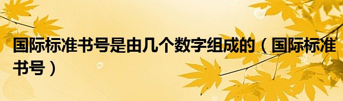 国际标准书号是由几个数字组成的（国际标准书号）