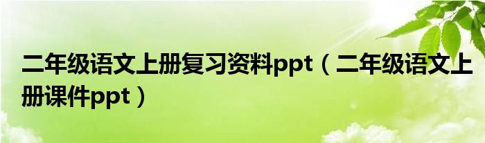 二年级语文上册复习资料ppt（二年级语文上册课件ppt）