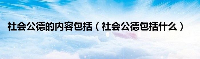 社会公德的内容包括（社会公德包括什么）