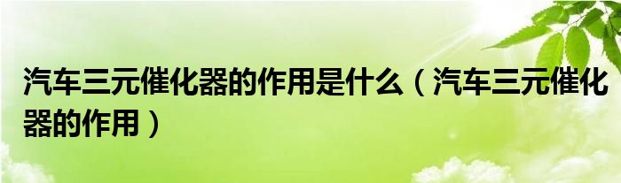 汽车三元催化器的作用是什么（汽车三元催化器的作用）