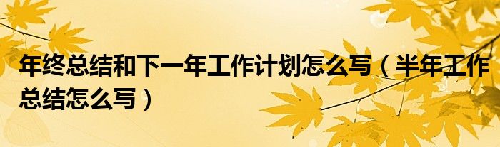 年终总结和下一年工作计划怎么写（半年工作总结怎么写）