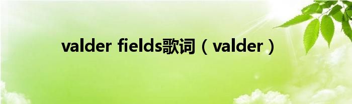 valder fields歌词（valder）