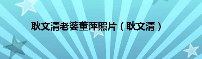 耿文清老婆董萍照片（耿文清）