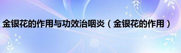 金银花的作用与功效治咽炎（金银花的作用）