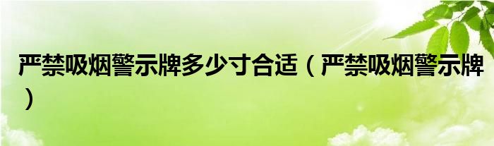 严禁吸烟警示牌多少寸合适（严禁吸烟警示牌）