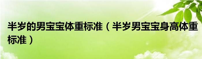 半岁的男宝宝体重标准（半岁男宝宝身高体重标准）