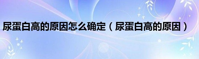 尿蛋白高的原因怎么确定（尿蛋白高的原因）