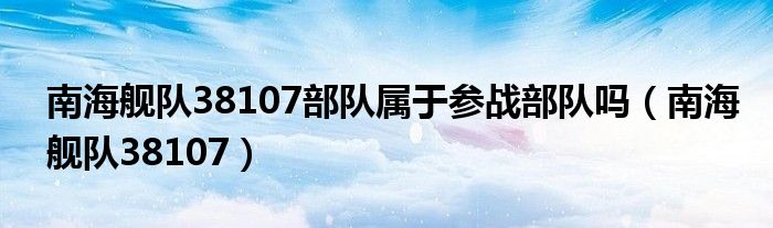 南海舰队38107部队属于参战部队吗（南海舰队38107）