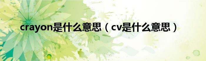 crayon是什么意思（cv是什么意思）