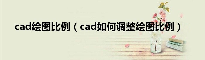 cad绘图比例（cad如何调整绘图比例）