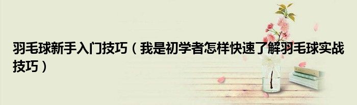 羽毛球新手入门技巧（我是初学者怎样快速了解羽毛球实战技巧）