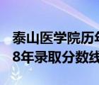 泰山医学院历年录取分数线（泰山医学院2018年录取分数线）