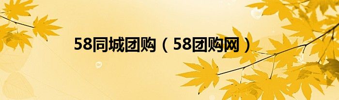 58同城团购（58团购网）